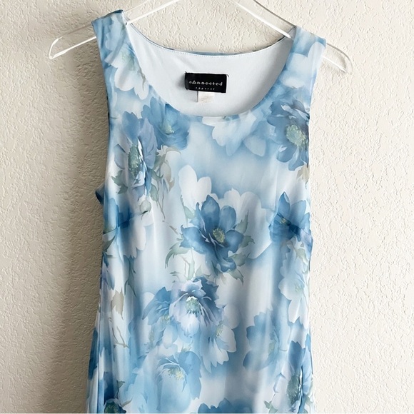 Y2K Blue Floral Maxi Size 12 Sleeveless - Picture 3 of 11